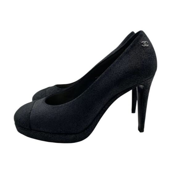 Chanel Pumps -Dark Charcoal/Black Size 40- Like New - Picture 1 of 9